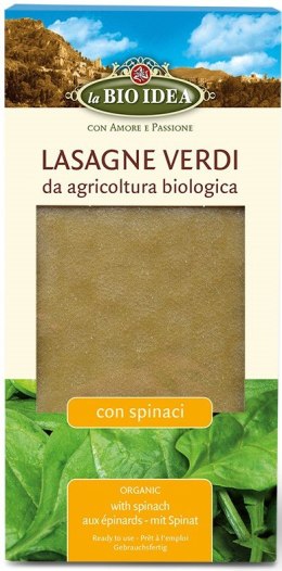 MAKARON (SEMOLINOWY ZE SZPINAKIEM) LASAGNE BIO 250 g - LA BIO IDEA LA BIO IDEA (makarony, strączkowe,sosy pomidorowe)
