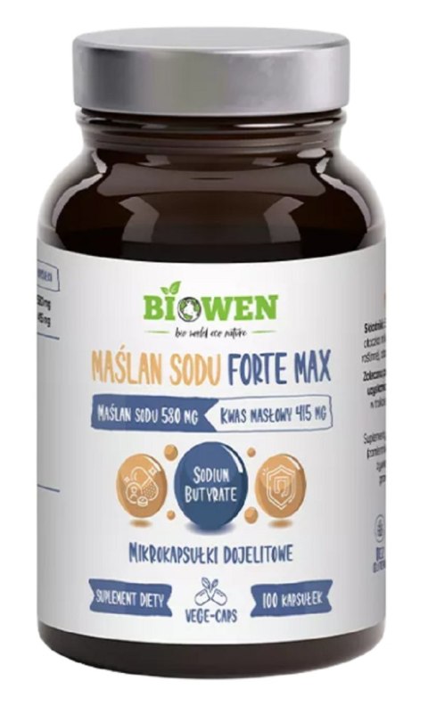 MAŚLAN SODU FORTE MAX (580 mg) BEZGLUTENOWY 100 KAPSUŁEK - BIOWEN BIOWEN (suplementy diety) MAŚLAN SODU FORTE MAX (580 mg) BEZGLUTENOWY 100 KAPSUŁEK - BIOWEN BIOWEN (suplementy diety)