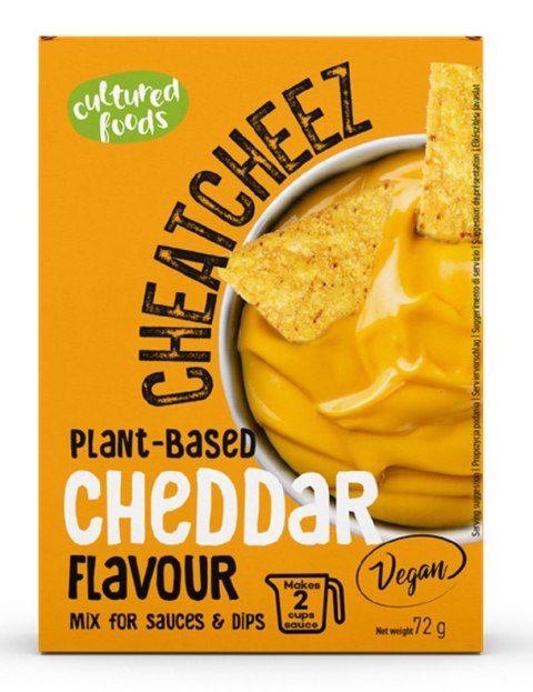 MIESZANKA NA WEGAŃSKI SOS LUB DIP O SMAKU SERA CHEDDAR BEZGLUTENOWY 72 g - CULTURED FOODS CULTURED FOODS (zamienniki wegańskie) MIESZANKA NA WEGAŃSKI SOS LUB DIP O SMAKU SERA CHEDDAR BEZGLUTENOWY 72 g - CULTURED FOODS CULTURED FOODS (zamienniki wegańskie)