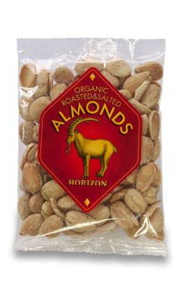 MIGDAŁY PRAŻONE I SOLONE BIO 100 g - HORIZON HORIZON (syropy, kremy orzechowe)