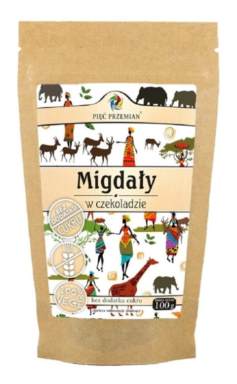 MIGDAŁY W CZEKOLADZIE BEZ DODATKU CUKRÓW BEZGLUTENOWE 100 g - PIĘĆ PRZEMIAN PIĘĆ PRZEMIAN (produkty spożywcze) MIGDAŁY W CZEKOLADZIE BEZ DODATKU CUKRÓW BEZGLUTENOWE 100 g - PIĘĆ PRZEMIAN PIĘĆ PRZEMIAN (produkty spożywcze)