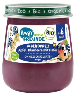 MUS JABŁKO - JAGODA - OWIES BEZ DODATKU CUKRÓW OD 6 MIESIĄCA BIO 120 g - FRECHE FREUNDE FRECHE FREUNDE (musy owocowe, przekąski)