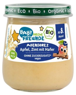 MUS JABŁKO - OWIES - CYNAMON BEZ DODATKU CUKRÓW OD 8 MIESIĄCA BIO 120 g - FRECHE FREUNDE FRECHE FREUNDE (musy owocowe, przekąski)