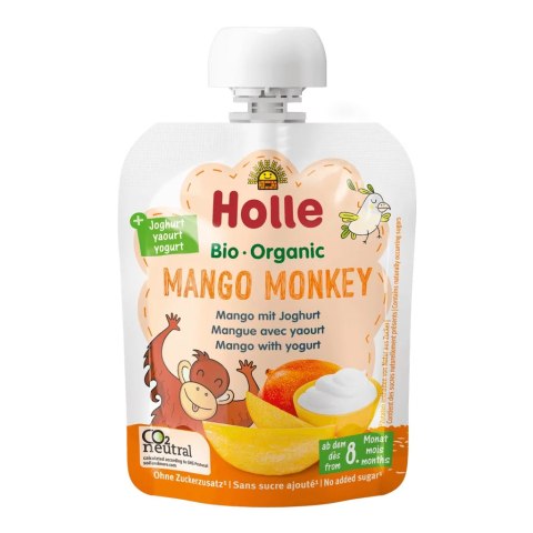 MUS MANGO MAŁPKA (MANGO - JOGURT) BEZ DODATKU CUKRÓW OD 8 MIESIĄCA BIO 85 g - HOLLE HOLLE (żywność dla niemowląt) MUS MANGO MAŁPKA (MANGO - JOGURT) BEZ DODATKU CUKRÓW OD 8 MIESIĄCA BIO 85 g - HOLLE HOLLE (żywność dla niemowląt)