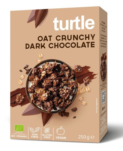 MUSLI OWSIANE Z GORZKĄ CZEKOLADĄ BEZGLUTENOWE BIO 250 g - TURTLE TURTLE (owsianki, płatki) MUSLI OWSIANE Z GORZKĄ CZEKOLADĄ BEZGLUTENOWE BIO 250 g - TURTLE TURTLE (owsianki, płatki)