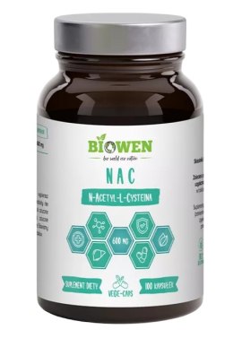 NAC (N-ACETYLO-L-CYSTEINA) (600 mg) BEZGLUTENOWA 100 KAPSUŁEK - BIOWEN BIOWEN (suplementy diety)