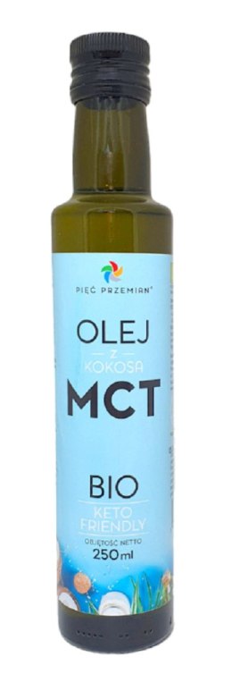 OLEJ KOKOSOWY MCT KETO BEZGLUTENOWY BIO 250 ml - PIĘĆ PRZEMIAN PIĘĆ PRZEMIAN (produkty spożywcze)