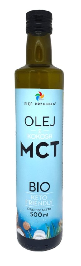 OLEJ KOKOSOWY MCT KETO BEZGLUTENOWY BIO 500 ml - PIĘĆ PRZEMIAN PIĘĆ PRZEMIAN (produkty spożywcze)