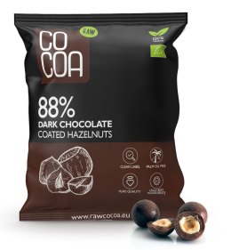 ORZECHY LASKOWE W CZEKOLADZIE CIEMNEJ 88 % BIO 70 g - COCOA COCOA (czekolady i bakalie w surowej czekoladzie)