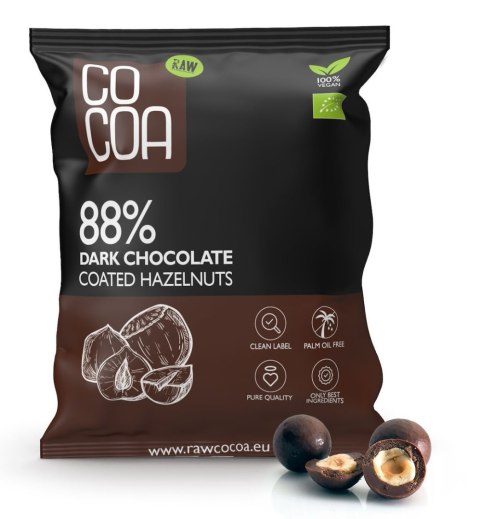 ORZECHY LASKOWE W CZEKOLADZIE CIEMNEJ 88 % BIO 70 g - COCOA COCOA (czekolady i bakalie w surowej czekoladzie) ORZECHY LASKOWE W CZEKOLADZIE CIEMNEJ 88 % BIO 70 g - COCOA COCOA (czekolady i bakalie w surowej czekoladzie)