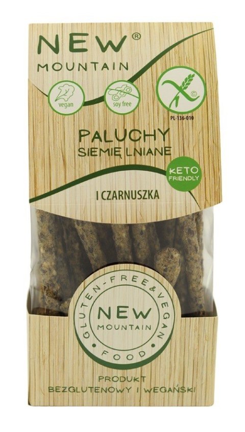 PALUCHY Z SIEMIENIEM LNIANYM I CZARNUSZKĄ BEZGLUTENOWE 200 g - NEW MOUNTAIN NEW MOUNTAIN (bezglutenowe-ciastka,bezy,paluchy) PALUCHY Z SIEMIENIEM LNIANYM I CZARNUSZKĄ BEZGLUTENOWE 200 g - NEW MOUNTAIN NEW MOUNTAIN (bezglutenowe-ciastka,bezy,paluchy)