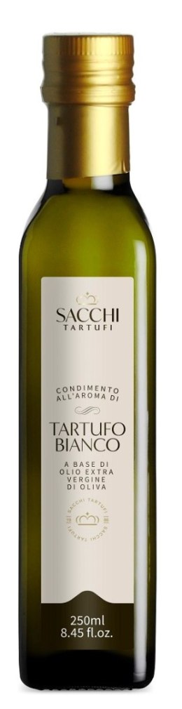 PRZYPRAWA NA BAZIE OLIWY Z OLIWEK O SMAKU TRUFLI BIAŁEJ 250 ml - SACCHI TARTUFI SACCHI TARTUFI (pasty, sosy, oliwy truflowe)
