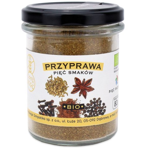 PRZYPRAWA PIĘĆ SMAKÓW BEZGLUTENOWA BIO 80 g - PIĘĆ PRZEMIAN PIĘĆ PRZEMIAN (produkty spożywcze) PRZYPRAWA PIĘĆ SMAKÓW BEZGLUTENOWA BIO 80 g - PIĘĆ PRZEMIAN PIĘĆ PRZEMIAN (produkty spożywcze)