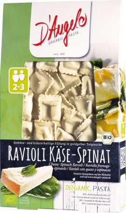 RAVIOLI Z SEREM I SZPINAKIEM BIO 250 g - D`ANGELO D'ANGELO (ravioli, tortellini)