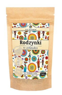 RODZYNKI W CZEKOLADZIE BEZ DODATKU CUKRÓW BEZGLUTENOWE 140 g - PIĘĆ PRZEMIAN PIĘĆ PRZEMIAN (produkty spożywcze)