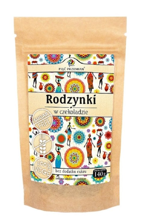 RODZYNKI W CZEKOLADZIE BEZ DODATKU CUKRÓW BEZGLUTENOWE 140 g - PIĘĆ PRZEMIAN PIĘĆ PRZEMIAN (produkty spożywcze) RODZYNKI W CZEKOLADZIE BEZ DODATKU CUKRÓW BEZGLUTENOWE 140 g - PIĘĆ PRZEMIAN PIĘĆ PRZEMIAN (produkty spożywcze)