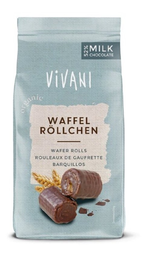 RURKI WAFLOWE W MLECZNEJ CZEKOLADZIE BIO 125 g - VIVANI VIVANI (czekolady, batony, kakao instant) RURKI WAFLOWE W MLECZNEJ CZEKOLADZIE BIO 125 g - VIVANI VIVANI (czekolady, batony, kakao instant)