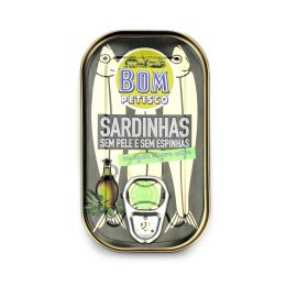 SARDYNKI PREMIUM BEZ SKÓRY I OŚCI W OLIWIE Z OLIWEK EXTRA VIRGIN 120 g (84 g) - BOM PETISCO BON APPETIT (sardynki)