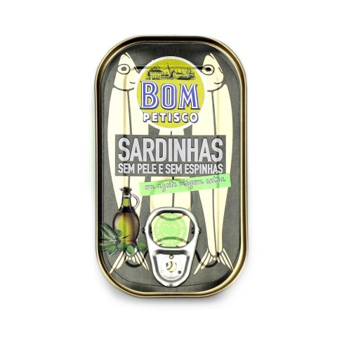 SARDYNKI PREMIUM BEZ SKÓRY I OŚCI W OLIWIE Z OLIWEK EXTRA VIRGIN 120 g (84 g) - BOM PETISCO BON APPETIT (sardynki) SARDYNKI PREMIUM BEZ SKÓRY I OŚCI W OLIWIE Z OLIWEK EXTRA VIRGIN 120 g (84 g) - BOM PETISCO BON APPETIT (sardynki)
