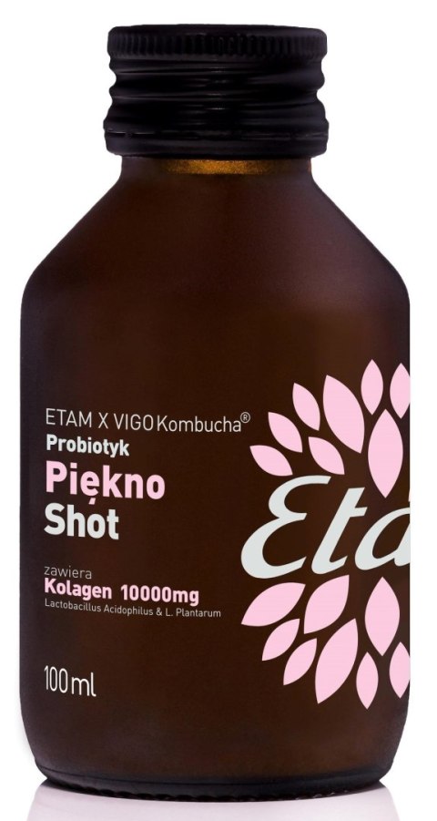 SHOT KOMBUCHA PROBIOTYK PIĘKNO Z KOLAGENEM BEZGLUTENOWY 100 ml - ETAM X VIGO VIGO YOKO (kombucha) SHOT KOMBUCHA PROBIOTYK PIĘKNO Z KOLAGENEM BEZGLUTENOWY 100 ml - ETAM X VIGO VIGO YOKO (kombucha)