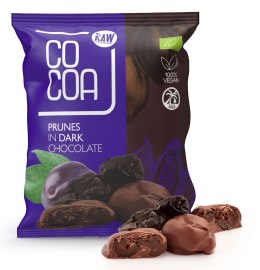 ŚLIWKI KALIFORNIJSKIE W CZEKOLADZIE CIEMNEJ BIO 70 g - COCOA COCOA (czekolady i bakalie w surowej czekoladzie)