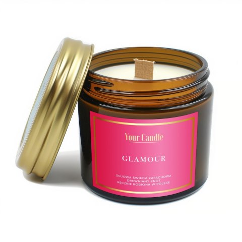 ŚWIECA SOJOWA ZAPACHOWA Z DREWNIANYM KNOTEM GLAMOUR 120 ml - YOUR CANDLE YOUR CANDLE (świece, olejki eteryczne) ŚWIECA SOJOWA ZAPACHOWA Z DREWNIANYM KNOTEM GLAMOUR 120 ml - YOUR CANDLE YOUR CANDLE (świece, olejki eteryczne)