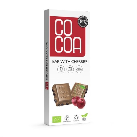 TABLICZKA Z WIŚNIAMI 60 % MNIEJ CUKRU BIO 40 g - COCOA COCOA (czekolady i bakalie w surowej czekoladzie) TABLICZKA Z WIŚNIAMI 60 % MNIEJ CUKRU BIO 40 g - COCOA COCOA (czekolady i bakalie w surowej czekoladzie)
