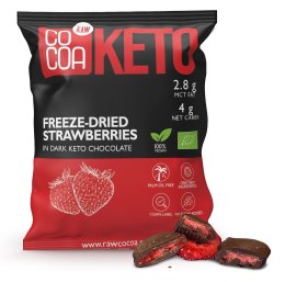 TRUSKAWKI W CZEKOLADZIE CIEMNEJ BEZ DODATKU CUKRÓW KETO BIO 40 g - COCOA COCOA (czekolady i bakalie w surowej czekoladzie)
