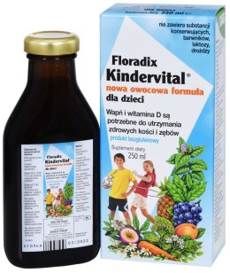 WAPŃ I WITAMINA D DLA DZIECI W PŁYNIE BEZGLUTENOWY 250 ml - SALUS (FLORADIX) SALUS (suplementy diety)