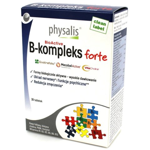WITAMINA B-COMPLEX FORTE 30 TABLETEK - PHYSALIS PHYSALIS (olejki eteryczne, suplementy) WITAMINA B-COMPLEX FORTE 30 TABLETEK - PHYSALIS PHYSALIS (olejki eteryczne, suplementy)