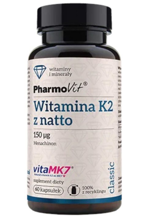 WITAMINA K2 (150 µg) BEZGLUTENOWA 60 KAPSUŁEK - PHARMOVIT (CLASSIC) PHARMOVIT (suplementy diety) WITAMINA K2 (150 µg) BEZGLUTENOWA 60 KAPSUŁEK - PHARMOVIT (CLASSIC) PHARMOVIT (suplementy diety)