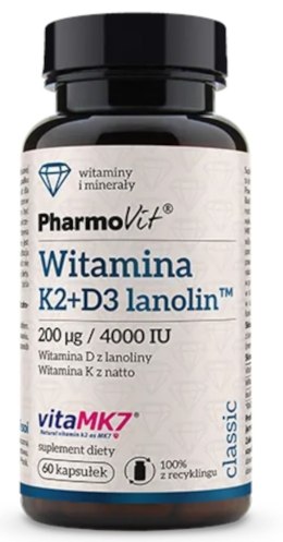WITAMINA K2 + D3 BEZGLUTENOWA 60 KAPSUŁEK - PHARMOVIT (CLASSIC) PHARMOVIT (suplementy diety)