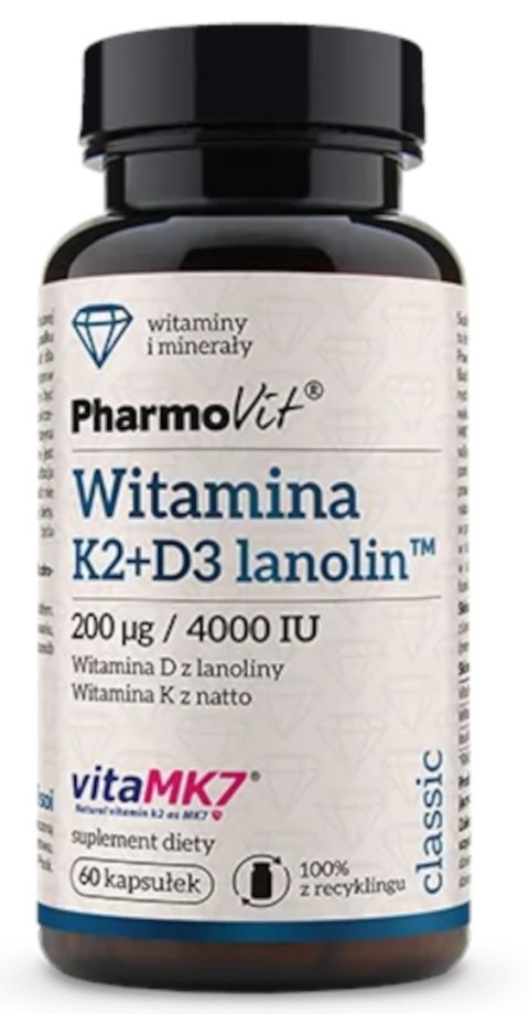 WITAMINA K2 + D3 BEZGLUTENOWA 60 KAPSUŁEK - PHARMOVIT (CLASSIC) PHARMOVIT (suplementy diety) WITAMINA K2 + D3 BEZGLUTENOWA 60 KAPSUŁEK - PHARMOVIT (CLASSIC) PHARMOVIT (suplementy diety)