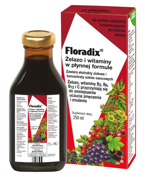 ŻELAZO + WITAMINY W PŁYNIE 250 ml - SALUS (FLORADIX) SALUS (suplementy diety) ŻELAZO + WITAMINY W PŁYNIE 250 ml - SALUS (FLORADIX) SALUS (suplementy diety)