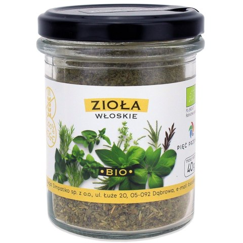 ZIOŁA WŁOSKIE BEZGLUTENOWE BIO 40 g - PIĘĆ PRZEMIAN PIĘĆ PRZEMIAN (produkty spożywcze) ZIOŁA WŁOSKIE BEZGLUTENOWE BIO 40 g - PIĘĆ PRZEMIAN PIĘĆ PRZEMIAN (produkty spożywcze)