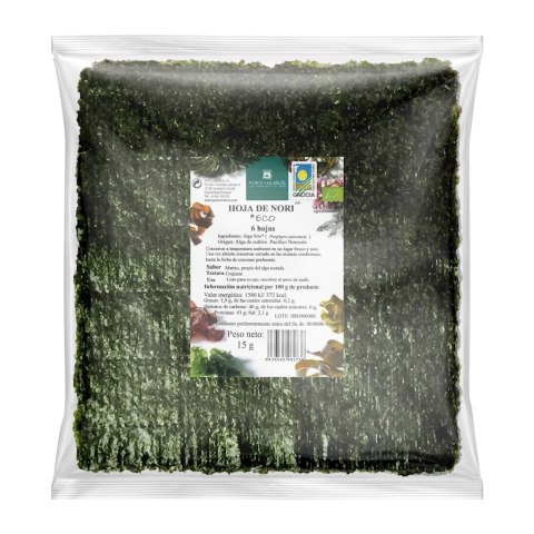 ALGI NORI PRAŻONE DO SUSHI BIO 15 g - PORTO MUINOS PORTO MUINOS (algi morskie) ALGI NORI PRAŻONE DO SUSHI BIO 15 g - PORTO MUINOS PORTO MUINOS (algi morskie)