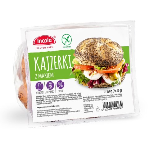 BUŁKA KAJZERKA Z MAKIEM BEZGLUTENOWA (2 szt.) 120 g - INCOLA INCOLA (bezglutenowe pieczywo i wafle) BUŁKA KAJZERKA Z MAKIEM BEZGLUTENOWA (2 szt.) 120 g - INCOLA INCOLA (bezglutenowe pieczywo i wafle)