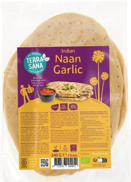 CHLEB NAAN CZOSNKOWY BIO 240 g - TERRASANA TERRASANA (kremy, makarony, sosy sojowe, inne)
