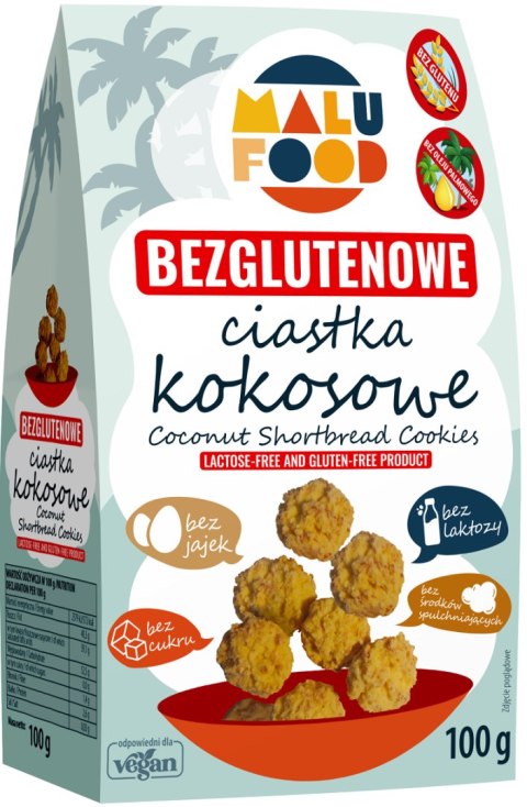 CIASTKA KOKOSOWE BEZ CUKRU BEZGLUTENOWE 100 g - MALU FOOD MALU FOOD (ciastka) CIASTKA KOKOSOWE BEZ CUKRU BEZGLUTENOWE 100 g - MALU FOOD MALU FOOD (ciastka)