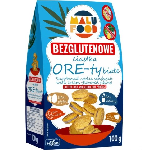 CIASTKA ORE-TY BIAŁE BEZ CUKRU BEZGLUTENOWE 100 g - MALU FOOD MALU FOOD (ciastka) CIASTKA ORE-TY BIAŁE BEZ CUKRU BEZGLUTENOWE 100 g - MALU FOOD MALU FOOD (ciastka)
