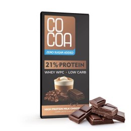 CZEKOLADA MLECZNA PROTEINOWA LATTE Z BIAŁKIEM WPC BEZ DODATKU CUKRÓW 65 g - COCOA COCOA (czekolady i bakalie w surowej czekoladzie)