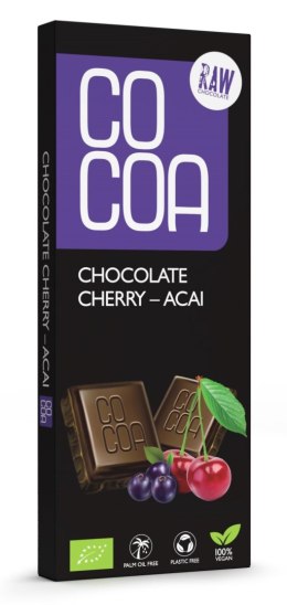 CZEKOLADA SUROWA WIŚNIA - ACAI BIO 40 g - COCOA COCOA (czekolady i bakalie w surowej czekoladzie)