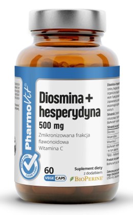 DIOSMINA + HESPERYDYNA (500 mg) BEZGLUTENOWA 60 KAPSUŁEK - PHARMOVIT (CLEAN LABEL) PHARMOVIT (suplementy diety)