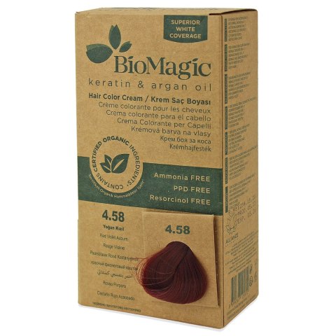 FARBA DO WŁOSÓW CZERWONY KASZTAN (4.58) 250 g - BIOMAGIC BIOMAGIC (farby do włosów) FARBA DO WŁOSÓW CZERWONY KASZTAN (4.58) 250 g - BIOMAGIC BIOMAGIC (farby do włosów)