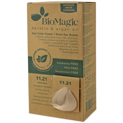 FARBA DO WŁOSÓW EXTRA JASNY KRYSZTAŁOWY BLOND (11.21) 250 g - BIOMAGIC BIOMAGIC (farby do włosów) FARBA DO WŁOSÓW EXTRA JASNY KRYSZTAŁOWY BLOND (11.21) 250 g - BIOMAGIC BIOMAGIC (farby do włosów)