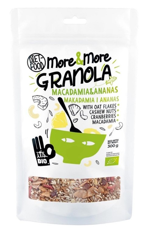 GRANOLA Z ORZECHAMI MAKADAMIA I ANANASEM BIO 300 g - DIET-FOOD (MORE & MORE) DIET-FOOD GRANOLA Z ORZECHAMI MAKADAMIA I ANANASEM BIO 300 g - DIET-FOOD (MORE & MORE) DIET-FOOD