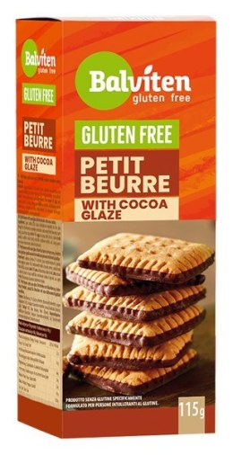 HERBATNIKI PETIT BEURRE Z DODATKIEM POLEWY KAKAOWEJ BEZGLUTENOWE 115 g - BALVITEN BALVITEN (chleby, mieszanki do wypieku)
