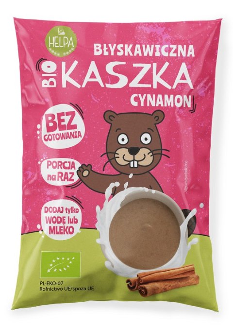 KASZKA BŁYSKAWICZNA Z CYNAMONEM BEZ DODATKU CUKRÓW BIO 35 g - HELPA HELPA (kaszki) KASZKA BŁYSKAWICZNA Z CYNAMONEM BEZ DODATKU CUKRÓW BIO 35 g - HELPA HELPA (kaszki)