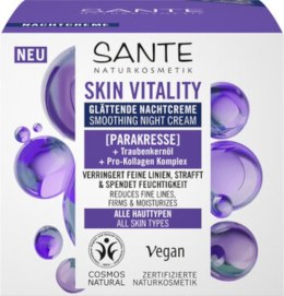 KREM DO TWARZY NA NOC WYGŁADZAJĄCY Z PARAKRESEM, OLEJEM Z PESTEK WINOGRON I KOMPLEKSEM PRO-KOLAGENOWYM ECO 50 ml - SANTE SANTE (kosmetyki)