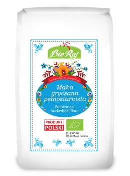 MĄKA GRYCZANA PEŁNOZIARNISTA BIO (POLSKA) 600 g - BIO RAJ BIO RAJ (100 % z Polski)